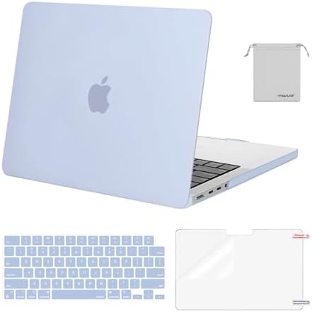 MOSISO Compatible with MacBook Pro 14 inch Case 2026 2025 2024 2023 2022 2021 M5 M4 M3 M2 M1 A3434 A3112 A3185 A3401 A2918 A2992 A2779 A2442 Hard Case&Keyboard Cover&Screen Film&Pouch  Transparent