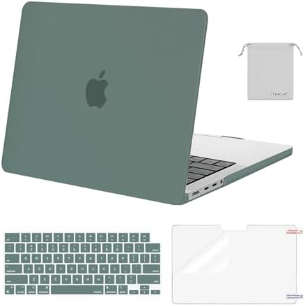 MOSISO Compatible with MacBook Pro 14 inch Case 2026 2025 2024 2023 2022 2021 M5 M4 M3 M2 M1 A3434 A3112 A3185 A3401 A2918 A2992 A2779 A2442 Hard Case&Keyboard Cover&Screen Film&Pouch  Transparent