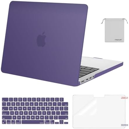 MOSISO Compatible with MacBook Pro 14 inch Case 2026 2025 2024 2023 2022 2021 M5 M4 M3 M2 M1 A3434 A3112 A3185 A3401 A2918 A2992 A2779 A2442 Hard Case&Keyboard Cover&Screen Film&Pouch  Transparent