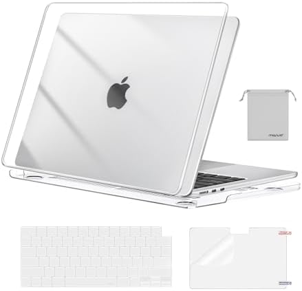 MOSISO Compatible with MacBook Air 13 inch Case M5 2026 M4 2025 M3 M2 2024 2022 A3449 A3240 A3113 A2681 Hard Shell&Keyboard Cover&Screen Film&Pouch for MacBook Air 13 6 inch Case  Crystal Clear