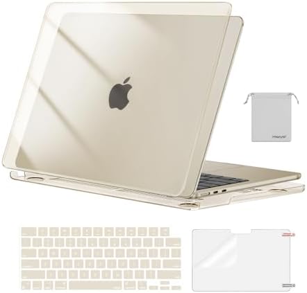 MOSISO Compatible with MacBook Air 13 inch Case M5 2026 M4 2025 M3 M2 2024 2022 A3449 A3240 A3113 A2681 Hard Shell&Keyboard Cover&Screen Film&Pouch for MacBook Air 13 6 inch Case  Crystal Clear