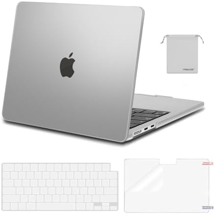 MOSISO Compatible with MacBook Air 13 inch Case M5 2026 M4 2025 M3 M2 2024 2022 A3449 A3240 A3113 A2681 Hard Shell&Keyboard Cover&Screen Film&Pouch for MacBook Air 13 6 inch Case  Crystal Clear