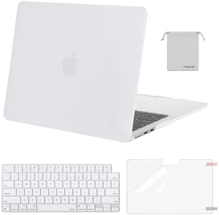 MOSISO Compatible with MacBook Air 13 inch Case M5 2026 M4 2025 M3 M2 2024 2022 A3449 A3240 A3113 A2681 Hard Shell&Keyboard Cover&Screen Film&Pouch for MacBook Air 13 6 inch Case  Crystal Clear