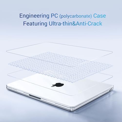 MOSISO Compatible with MacBook Air 13 inch Case M5 2026 M4 2025 M3 M2 2024 2022 A3449 A3240 A3113 A2681 Hard Shell&Keyboard Cover&Screen Film&Pouch for MacBook Air 13 6 inch Case  Crystal Clear