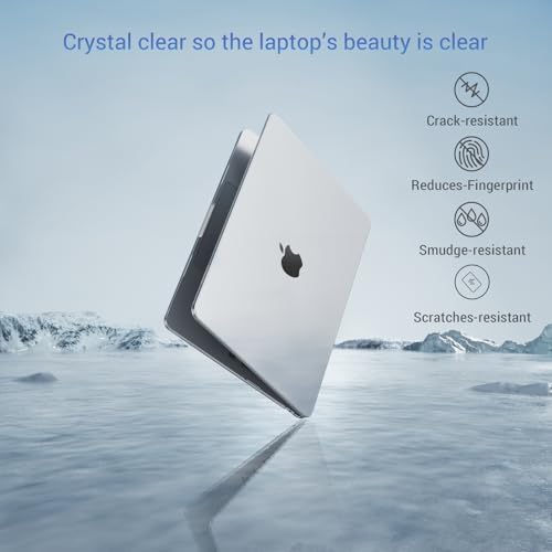 MOSISO Compatible with MacBook Air 13 inch Case M5 2026 M4 2025 M3 M2 2024 2022 A3449 A3240 A3113 A2681 Hard Shell&Keyboard Cover&Screen Film&Pouch for MacBook Air 13 6 inch Case  Crystal Clear