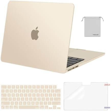 MOSISO Compatible with MacBook Air 13 inch Case M5 2026 M4 2025 M3 M2 2024 2022 A3449 A3240 A3113 A2681 Hard Shell&Keyboard Cover&Screen Film&Pouch for MacBook Air 13 6 inch Case  Crystal Clear