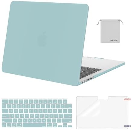 MOSISO Compatible with MacBook Air 13 inch Case M5 2026 M4 2025 M3 M2 2024 2022 A3449 A3240 A3113 A2681 Hard Shell&Keyboard Cover&Screen Film&Pouch for MacBook Air 13 6 inch Case  Crystal Clear