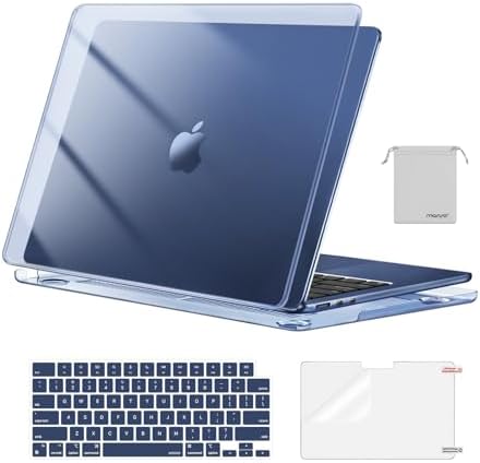 MOSISO Compatible with MacBook Air 13 inch Case M5 2026 M4 2025 M3 M2 2024 2022 A3449 A3240 A3113 A2681 Hard Shell&Keyboard Cover&Screen Film&Pouch for MacBook Air 13 6 inch Case  Crystal Clear