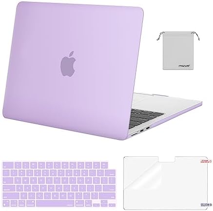 MOSISO Compatible with MacBook Air 13 inch Case M5 2026 M4 2025 M3 M2 2024 2022 A3449 A3240 A3113 A2681 Hard Shell&Keyboard Cover&Screen Film&Pouch for MacBook Air 13 6 inch Case  Crystal Clear