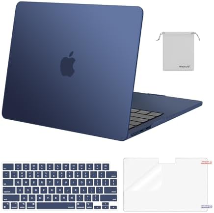 MOSISO Compatible with MacBook Air 13 inch Case M5 2026 M4 2025 M3 M2 2024 2022 A3449 A3240 A3113 A2681 Hard Shell&Keyboard Cover&Screen Film&Pouch for MacBook Air 13 6 inch Case  Crystal Clear