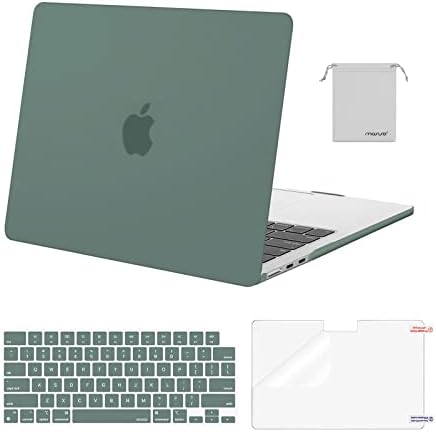 MOSISO Compatible with MacBook Air 13 inch Case M5 2026 M4 2025 M3 M2 2024 2022 A3449 A3240 A3113 A2681 Hard Shell&Keyboard Cover&Screen Film&Pouch for MacBook Air 13 6 inch Case  Crystal Clear