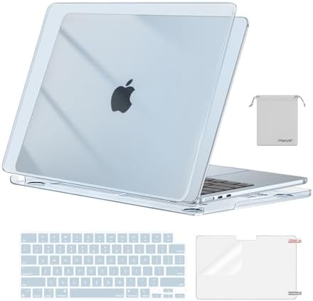 MOSISO Compatible with MacBook Air 13 inch Case M5 2026 M4 2025 M3 M2 2024 2022 A3449 A3240 A3113 A2681 Hard Shell&Keyboard Cover&Screen Film&Pouch for MacBook Air 13 6 inch Case  Crystal Clear