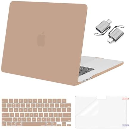 MOSISO Compatible with MacBook Air 15 inch Case M5 2026 M4 2025 M3 M2 2024 2023 A3448 A3241 A3114 A2941  Hard Shell&Keyboard Cover&Screen Film&Type C  Great for Study Travel Work  Starlight