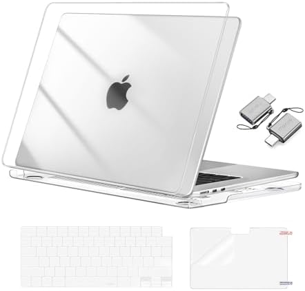 MOSISO Compatible with MacBook Air 15 inch Case M5 2026 M4 2025 M3 M2 2024 2023 A3448 A3241 A3114 A2941  Hard Shell&Keyboard Cover&Screen Film&Type C  Great for Study Travel Work  Starlight