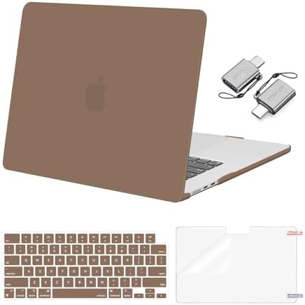 MOSISO Compatible with MacBook Air 15 inch Case M5 2026 M4 2025 M3 M2 2024 2023 A3448 A3241 A3114 A2941  Hard Shell&Keyboard Cover&Screen Film&Type C  Great for Study Travel Work  Starlight