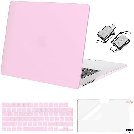 MOSISO Compatible with MacBook Air 15 inch Case M5 2026 M4 2025 M3 M2 2024 2023 A3448 A3241 A3114 A2941  Hard Shell&Keyboard Cover&Screen Film&Type C  Great for Study Travel Work  Starlight