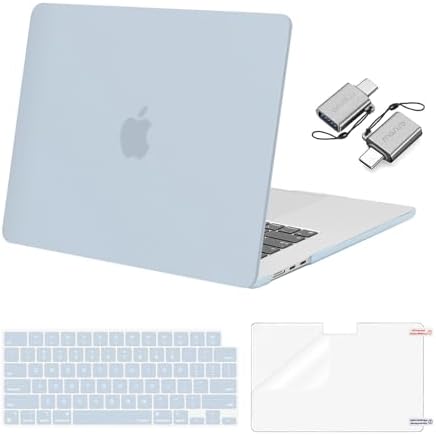 MOSISO Compatible with MacBook Air 15 inch Case M5 2026 M4 2025 M3 M2 2024 2023 A3448 A3241 A3114 A2941  Hard Shell&Keyboard Cover&Screen Film&Type C  Great for Study Travel Work  Starlight