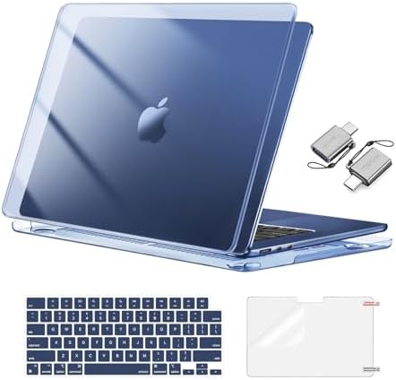 MOSISO Compatible with MacBook Air 15 inch Case M5 2026 M4 2025 M3 M2 2024 2023 A3448 A3241 A3114 A2941  Hard Shell&Keyboard Cover&Screen Film&Type C  Great for Study Travel Work  Starlight
