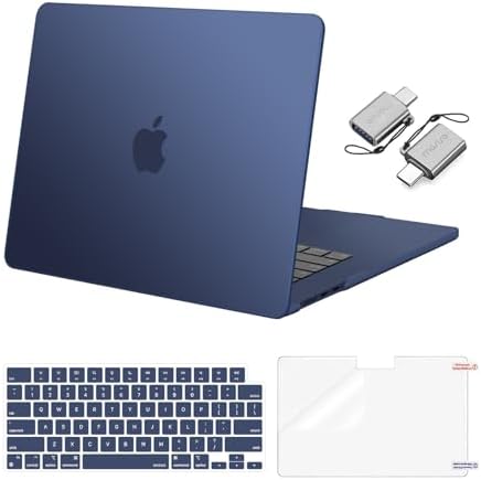 MOSISO Compatible with MacBook Air 15 inch Case M5 2026 M4 2025 M3 M2 2024 2023 A3448 A3241 A3114 A2941  Hard Shell&Keyboard Cover&Screen Film&Type C  Great for Study Travel Work  Starlight