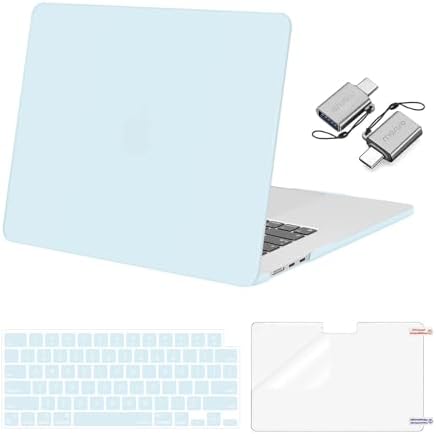 MOSISO Compatible with MacBook Air 15 inch Case M5 2026 M4 2025 M3 M2 2024 2023 A3448 A3241 A3114 A2941  Hard Shell&Keyboard Cover&Screen Film&Type C  Great for Study Travel Work  Starlight