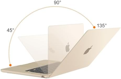 MOSISO Compatible with MacBook Air 15 inch Case M5 2026 M4 2025 M3 M2 2024 2023 A3448 A3241 A3114 A2941  Hard Shell&Keyboard Cover&Screen Film&Type C  Great for Study Travel Work  Starlight