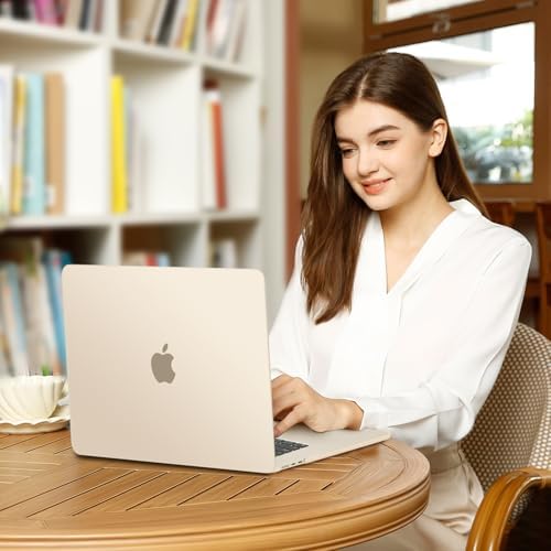MOSISO Compatible with MacBook Air 15 inch Case M5 2026 M4 2025 M3 M2 2024 2023 A3448 A3241 A3114 A2941  Hard Shell&Keyboard Cover&Screen Film&Type C  Great for Study Travel Work  Starlight