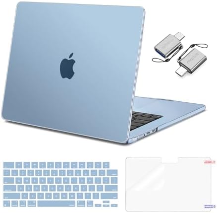 MOSISO Compatible with MacBook Air 15 inch Case M5 2026 M4 2025 M3 M2 2024 2023 A3448 A3241 A3114 A2941  Hard Shell&Keyboard Cover&Screen Film&Type C  Great for Study Travel Work  Starlight