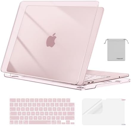 MOSISO Compatible with MacBook Neo Case 13 inch 2026 Release Model A3404 with A18 Pro Chip  4 in 1 Kit Precision Fit Crack & Scratch Resistant Protective Hard Shell Case Cover  Crystal Blush