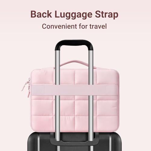 MOSISO Compatible with MacBook Neo Case 13 inch 2026 Release A3404  Seamlessly Closes Scratches & Fingerprints Resistant Hard Shell&Sixteen Grid Puffy Bag&Keyboard Skin&Type C&Screen Film  Blush