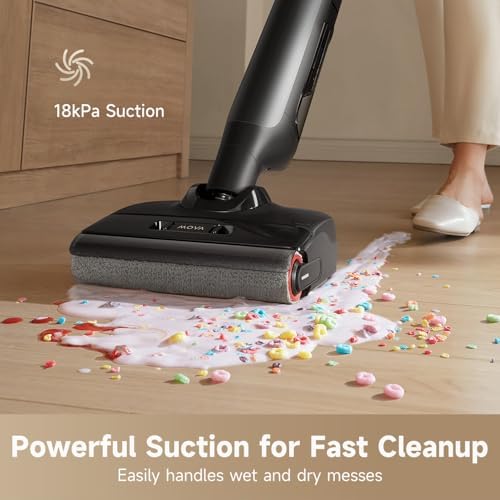 MOVA M10 Cordless Wet Dry Vacuum Cleaner 180  Lie Flat Smart Vacuum Mop All in One for Hard Floor  167 F Flashdry Self Cleaning  Zero inch Dual Edge Cleaning  18000Pa Suction  Zero Tangle for Pet Hair