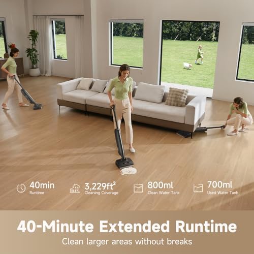 MOVA M10 Cordless Wet Dry Vacuum Cleaner 180  Lie Flat Smart Vacuum Mop All in One for Hard Floor  167 F Flashdry Self Cleaning  Zero inch Dual Edge Cleaning  18000Pa Suction  Zero Tangle for Pet Hair