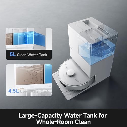 MOVA P20 Ultra Robot Vacuum and Mop  30 000Pa Suction  MopExtend Edge Cleaning  All in One Dock with 145 F Mop Auto Drying  100 Days Auto Empty  Liftable Spinning Mop for Carpet  Hard Floors  Pet Hair