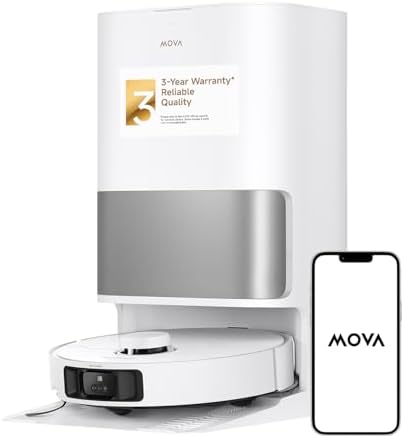 MOVA P20 Ultra Robot Vacuum and Mop  30 000Pa Suction  MopExtend Edge Cleaning  All in One Dock with 145 F Mop Auto Drying  100 Days Auto Empty  Liftable Spinning Mop for Carpet  Hard Floors  Pet Hair