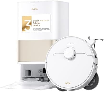 MOVA P20 Ultra Robot Vacuum and Mop  30 000Pa Suction  MopExtend Edge Cleaning  All in One Dock with 145 F Mop Auto Drying  100 Days Auto Empty  Liftable Spinning Mop for Carpet  Hard Floors  Pet Hair