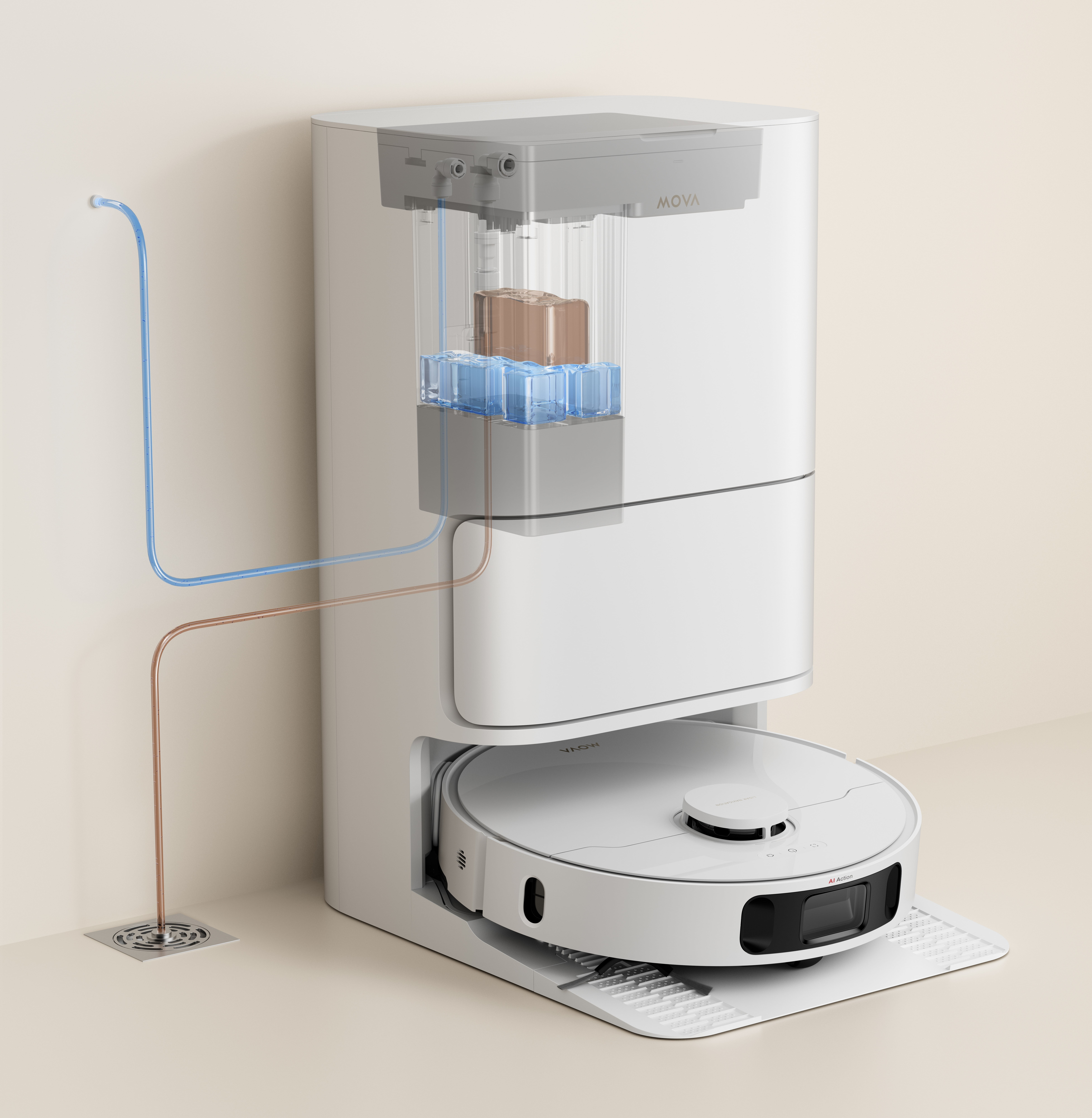 MOVA P50 Pro Ultra Robot Vacuum Cleaner Removable&Liftable Mop Anti Tangle Self Drying&Cleaning