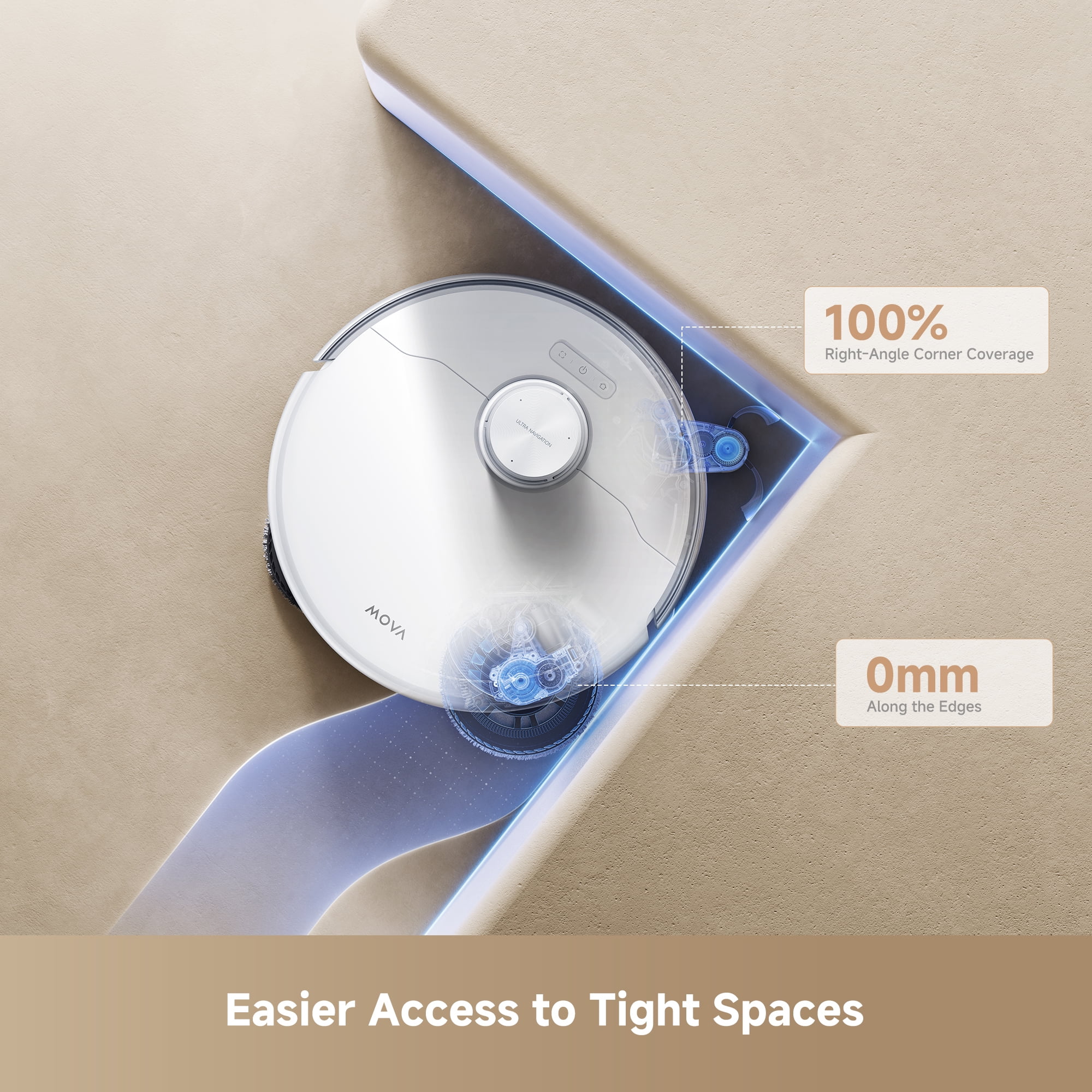 MOVA P50 Pro Ultra Robot Vacuum Cleaner Removable&Liftable Mop Anti Tangle Self Drying&Cleaning