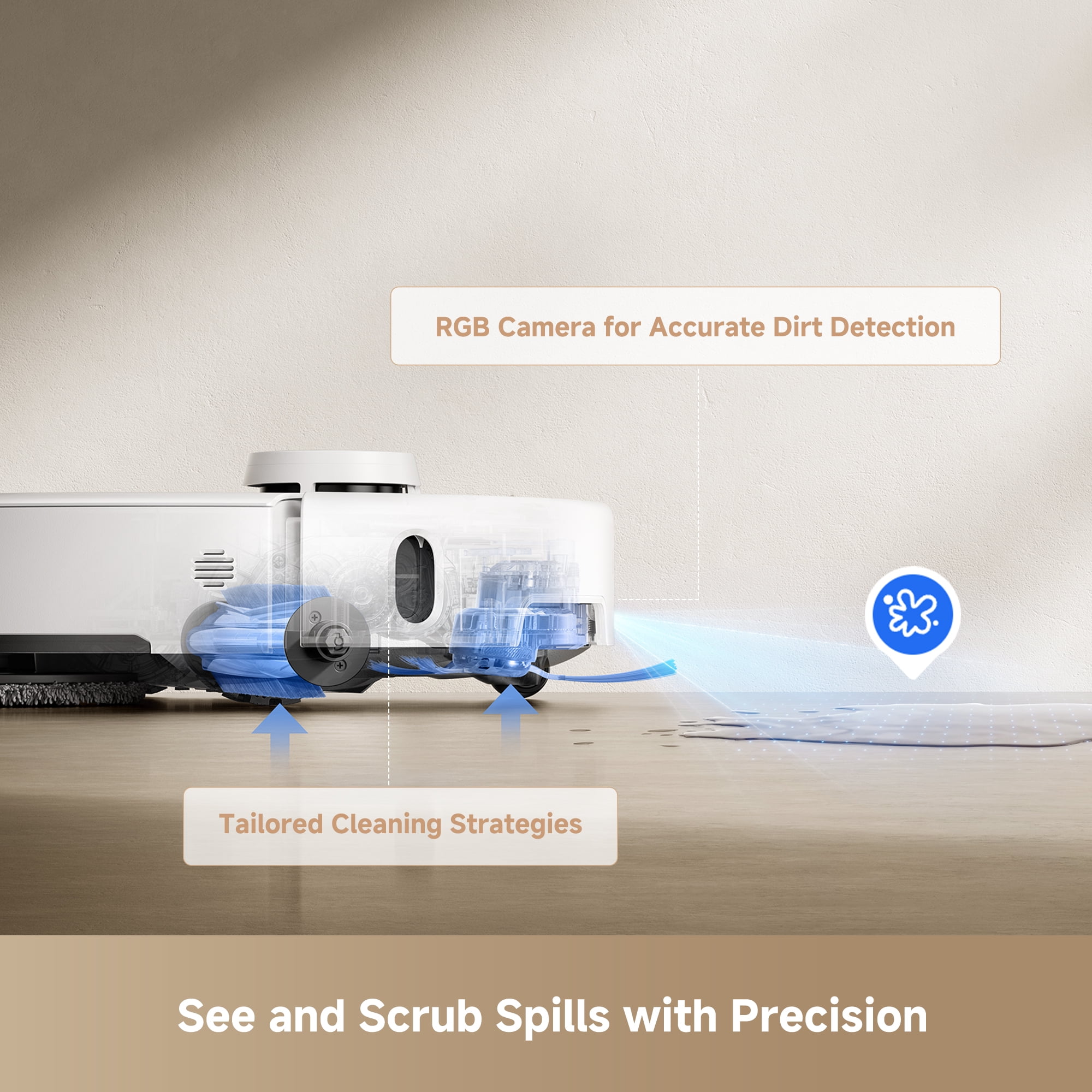 MOVA P50 Pro Ultra Robot Vacuum Cleaner Removable&Liftable Mop Anti Tangle Self Drying&Cleaning