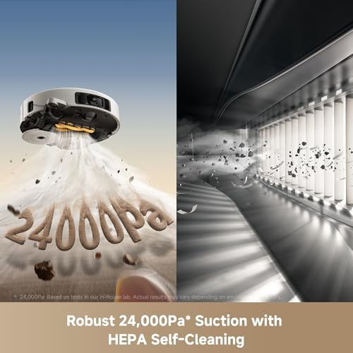 MOVA V50 Ultra Complete Robot Vacuum and Mop  24 000Pa Suction  Zero Tangling Duobrush  2 28in Obstacle Overcoming  FlexiRise Navigation  176 F Hot Water Mop Self Cleaning & Fast Hot Air Drying  White