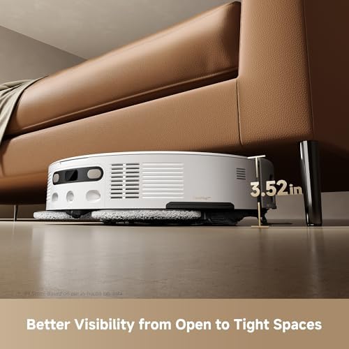 MOVA V50 Ultra Complete Robot Vacuum and Mop  24 000Pa Suction  Zero Tangling Duobrush  2 28in Obstacle Overcoming  FlexiRise Navigation  176 F Hot Water Mop Self Cleaning & Fast Hot Air Drying  White