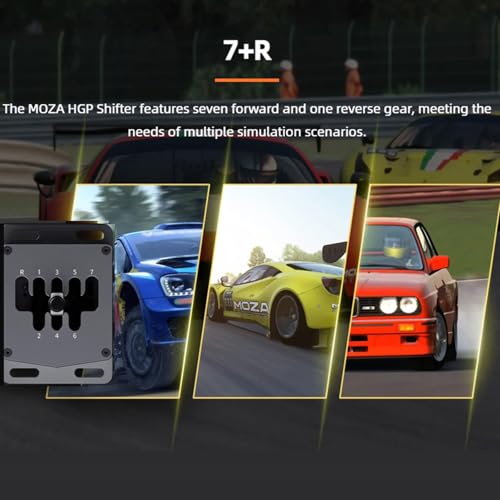 MOZA HGP Racing Shifter 7 R PC USB Simulator Shifters  H Pattern with Locked R and 7th Gear  USB Connection to PC  Easy to Mount