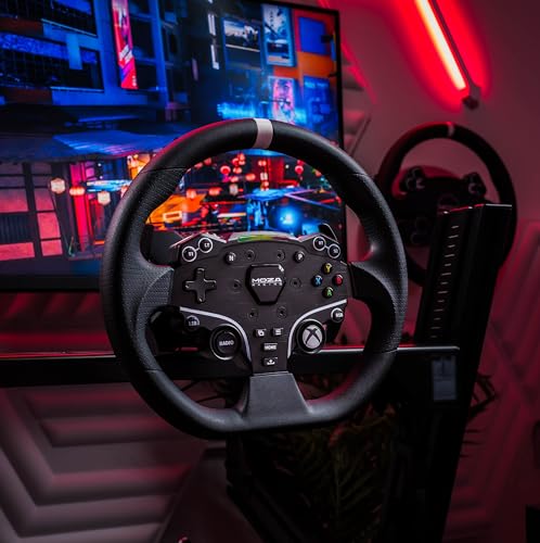 MOZA R3 Racing Wheel and Pedals Bundle for Xbox & PC 3 9Nm DD Servo Motor With Aviation Grade Aluminum Construction Durable ISF PU Grips 11 inch Racing Wheel SR P Lite Dual Pedals