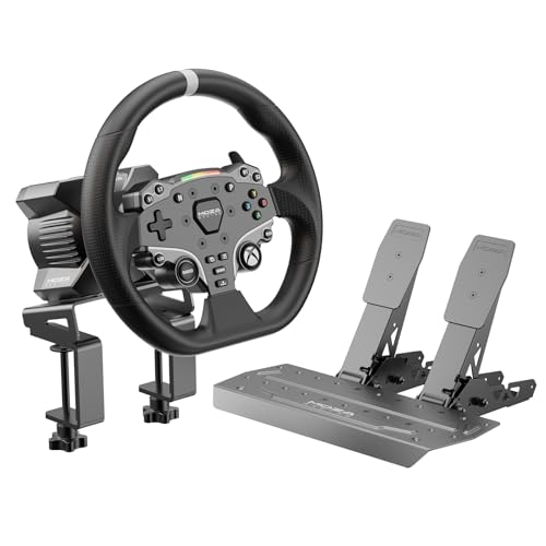 MOZA R3 Racing Wheel and Pedals Bundle for Xbox & PC 3 9Nm DD Servo Motor With Aviation Grade Aluminum Construction Durable ISF PU Grips 11 inch Racing Wheel SR P Lite Dual Pedals