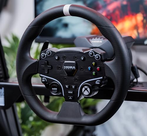 MOZA R3 Racing Wheel and Pedals Bundle for Xbox & PC 3 9Nm DD Servo Motor With Aviation Grade Aluminum Construction Durable ISF PU Grips 11 inch Racing Wheel SR P Lite Dual Pedals