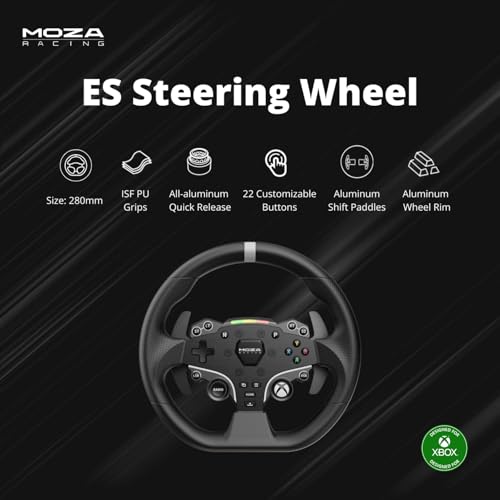 MOZA R3 Racing Wheel and Pedals Bundle for Xbox & PC 3 9Nm DD Servo Motor With Aviation Grade Aluminum Construction Durable ISF PU Grips 11 inch Racing Wheel SR P Lite Dual Pedals