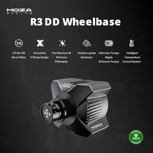 MOZA R3 Racing Wheel and Pedals Bundle for Xbox & PC 3 9Nm DD Servo Motor With Aviation Grade Aluminum Construction Durable ISF PU Grips 11 inch Racing Wheel SR P Lite Dual Pedals