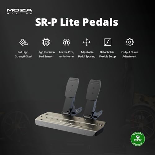 MOZA R3 Racing Wheel and Pedals Bundle for Xbox & PC 3 9Nm DD Servo Motor With Aviation Grade Aluminum Construction Durable ISF PU Grips 11 inch Racing Wheel SR P Lite Dual Pedals
