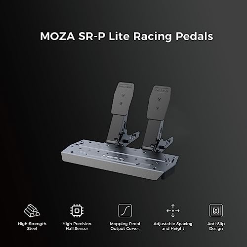 MOZA R5 All in One PC Gaming Racing Simulator  5 5Nm Direct Drive Wheel Base  11 inch Racing Wheel  Anti Slip Pedals and a Desk Clamp  Cloud based App Control