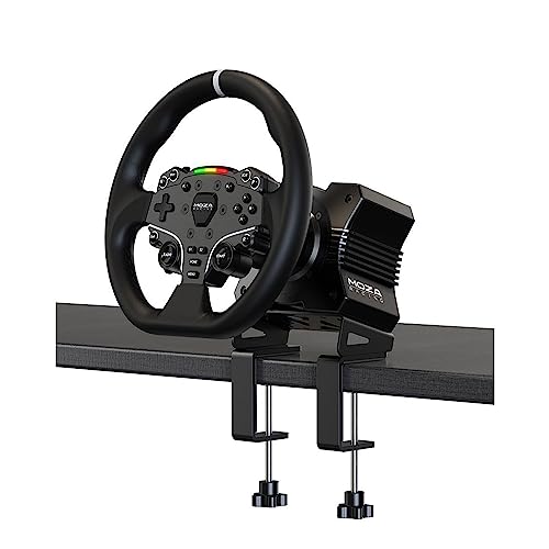 MOZA R5 All in One PC Gaming Racing Simulator  5 5Nm Direct Drive Wheel Base  11 inch Racing Wheel  Anti Slip Pedals and a Desk Clamp  Cloud based App Control