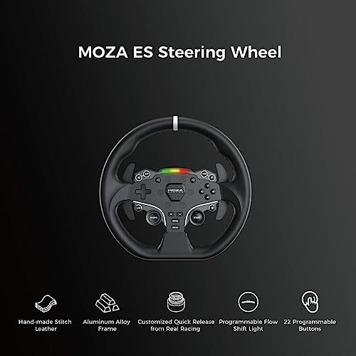 MOZA R5 All in One PC Gaming Racing Simulator  5 5Nm Direct Drive Wheel Base  11 inch Racing Wheel  Anti Slip Pedals and a Desk Clamp  Cloud based App Control