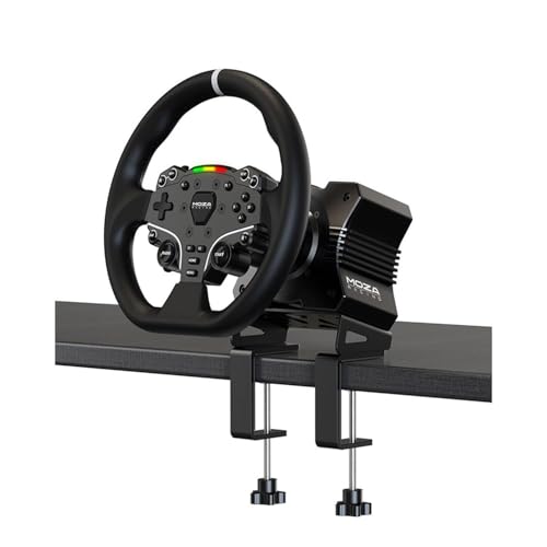 MOZA R5 All in One PC Gaming Racing Simulator  5 5Nm Direct Drive Wheel Base  11 inch Racing Wheel  Anti Slip Pedals and a Desk Clamp  Cloud based App Control